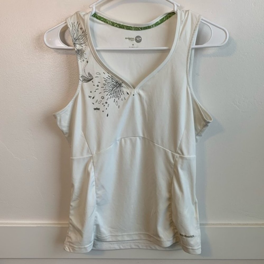 Rossignol Cream & Gray Floral Tank Top